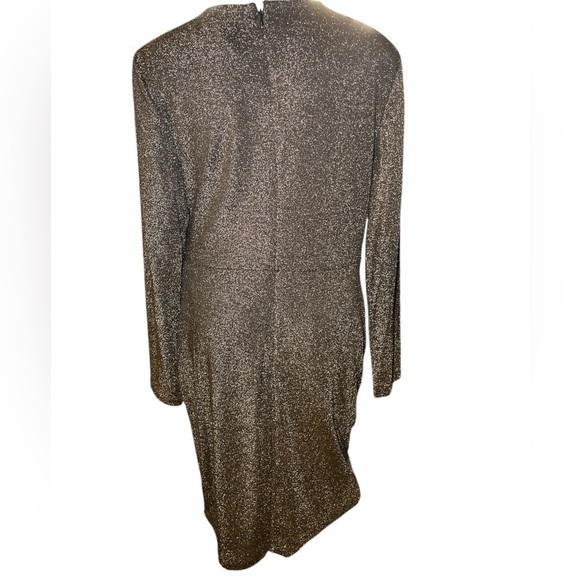 DKNY Metallic Faux-Wrap Sheath Dress sz 12 - Picture 4 of 12